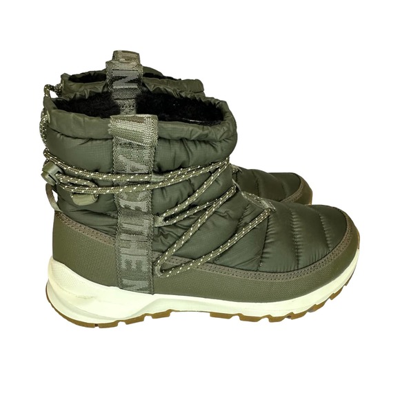 THE NORTH FACE Women's Boots Thermoball Size 10 Lace Up Taupe Green Waterproof - Picture 3 of 15